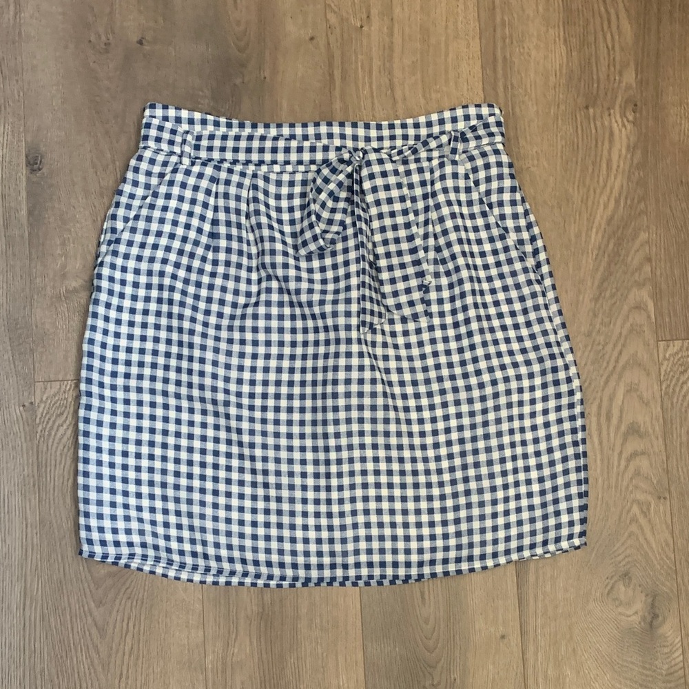 Emmelee for F.C. Blue and White Gingham Skirt